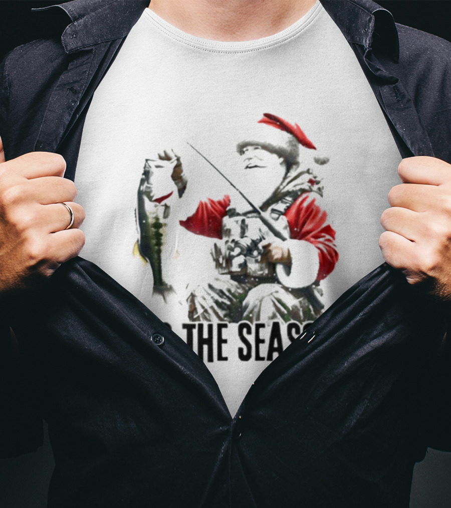 Santa Fishing Tis The Season T-Shirt