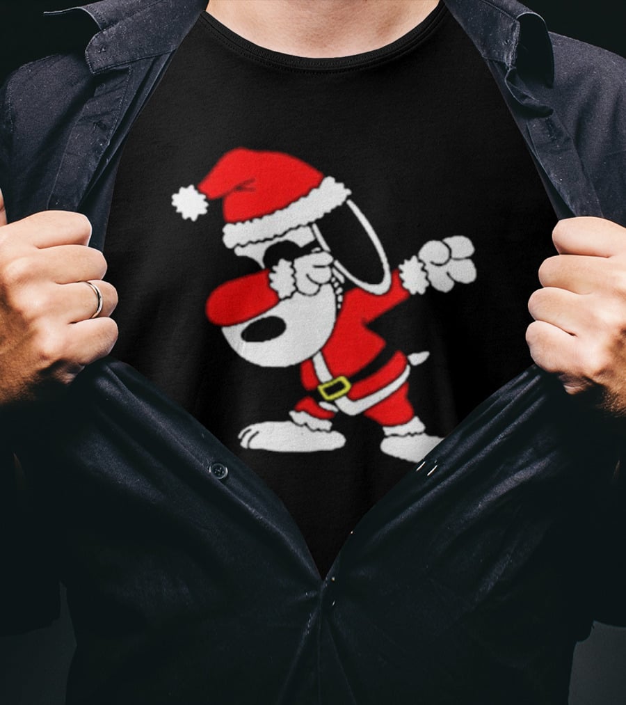 Snoopy Joe Cool Stylish Santa Christmas Dabbing Ugly T-Shirt