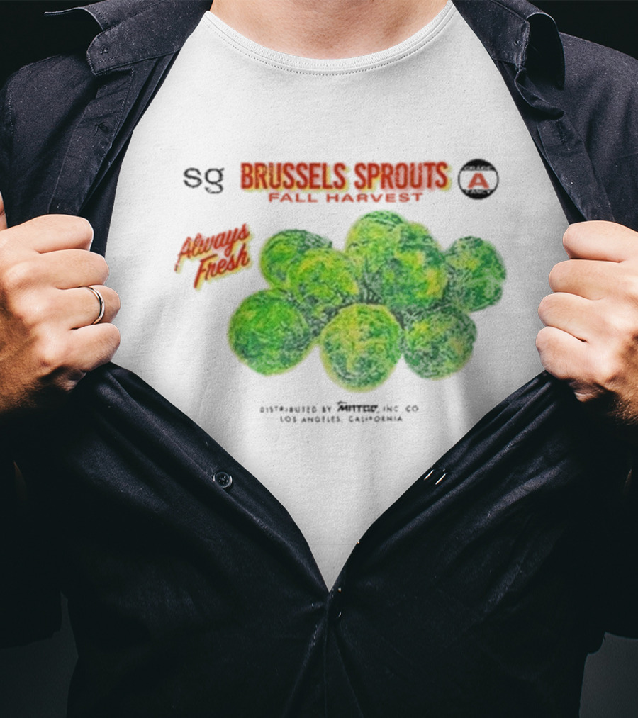 Sweetgreen X MNTGE Brussels Sprouts Fall Harvest Always Fresh Los Angeles California T-Shirt