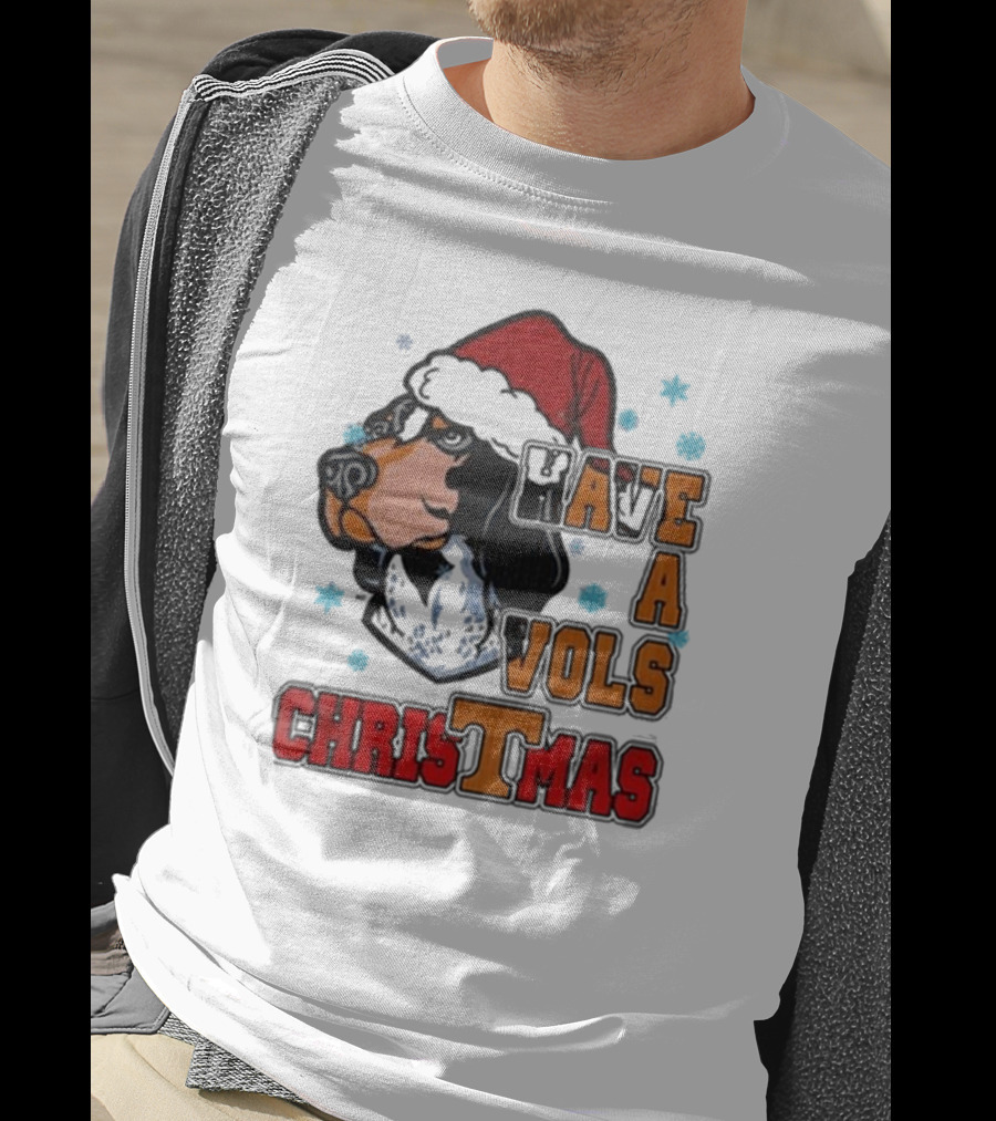 Have A Vols Christmas With Tennessee Volunteers Dog Santa Hat T-Shirt