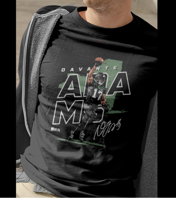 Davante Adams NFLPA New York Jets Map Signature 17 T-Shirt