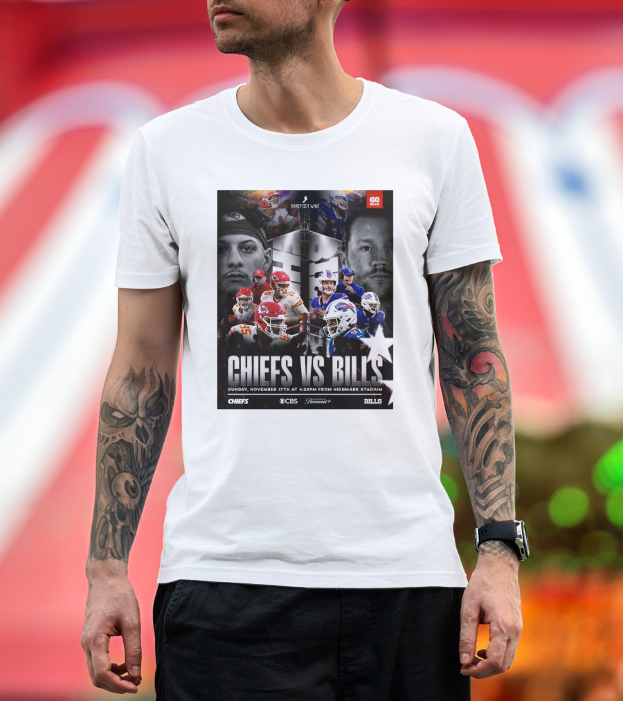 NFL Chiefs Vs Bills Sunday November 17th 4:25PM CBS Highmark Stadium T-Shirt