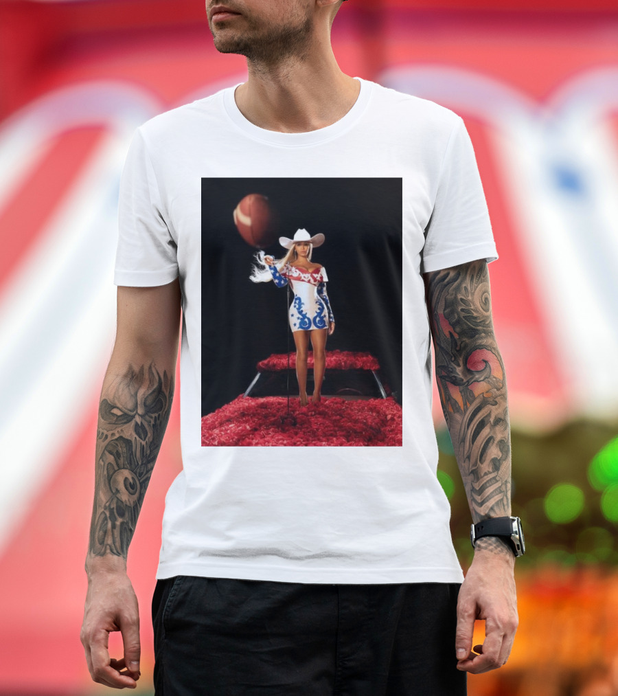 Beyonce NFL Halftime Baltimore Ravens vs. Houston Texans Christmas Day Cowboy Football Scene T-Shirt