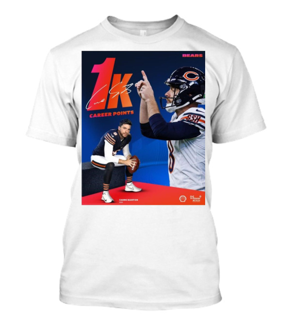 Chicago Bears Cairo Santos 1K Career Points Signature BEARS T-Shirt
