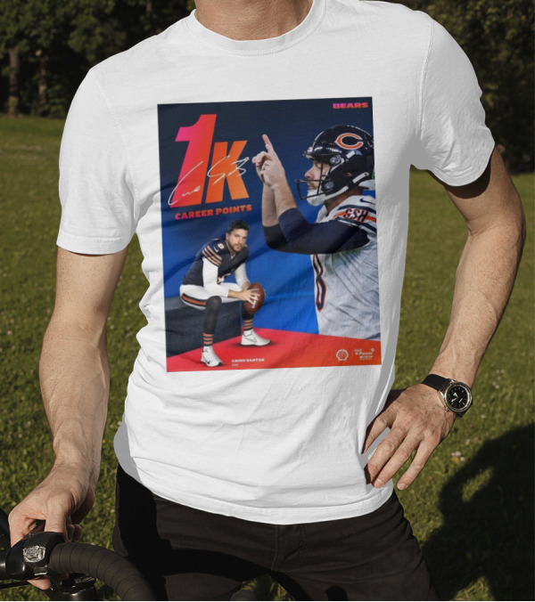 Chicago Bears Cairo Santos 1K Career Points Signature BEARS T-Shirt