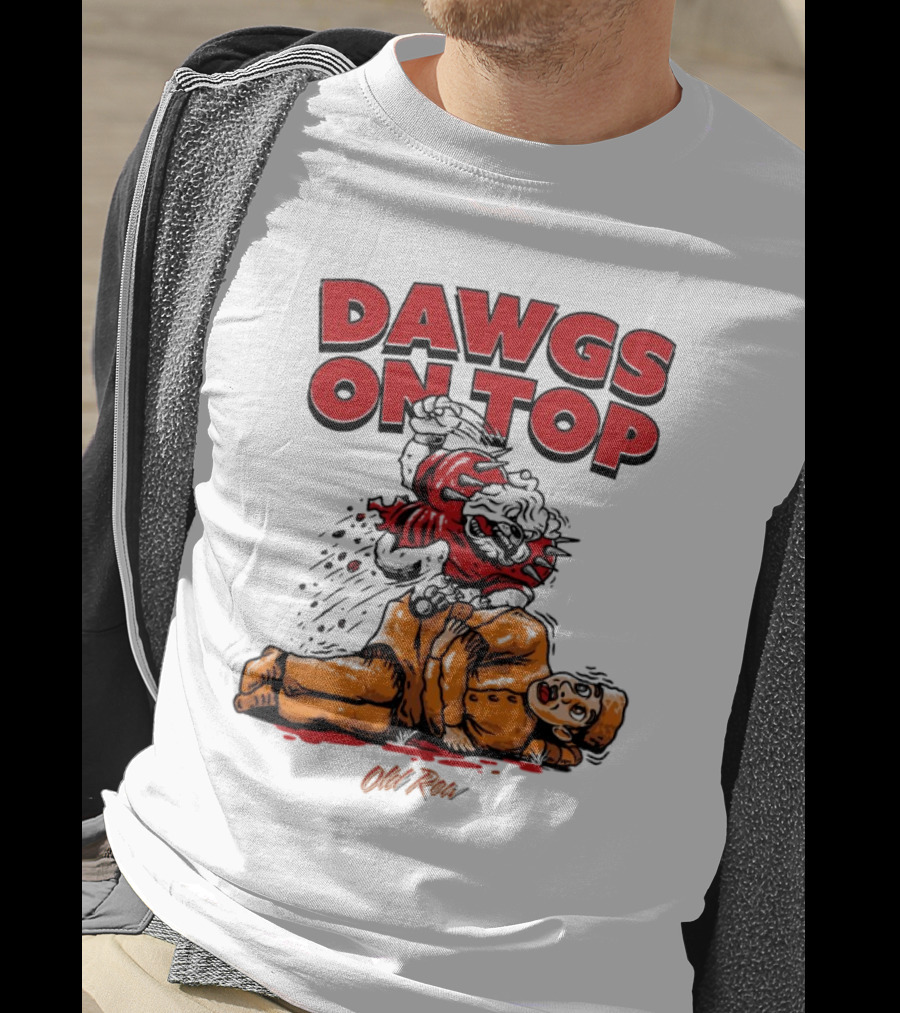 Dawgs On Top Old Row Georgia Bulldogs Vs. Tennessee Volunteers T-Shirt