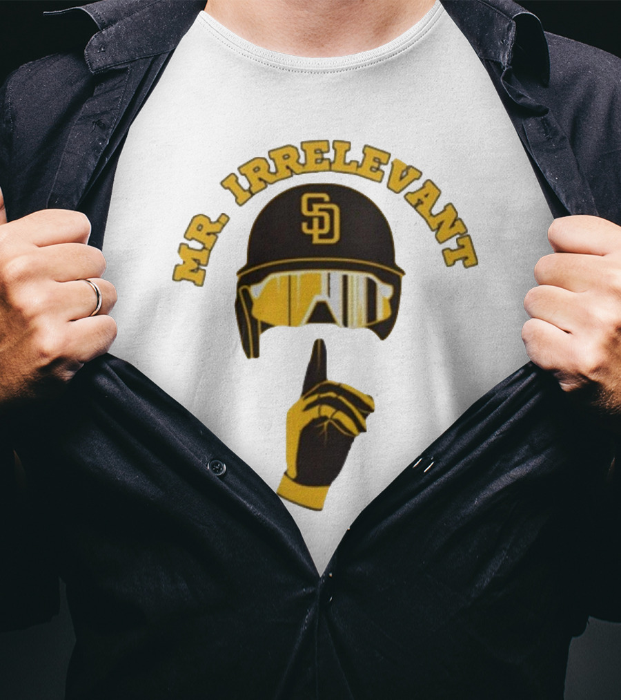 Mr Irrelevant SD Baseball Helmet And Finger Gesture T-Shirt
