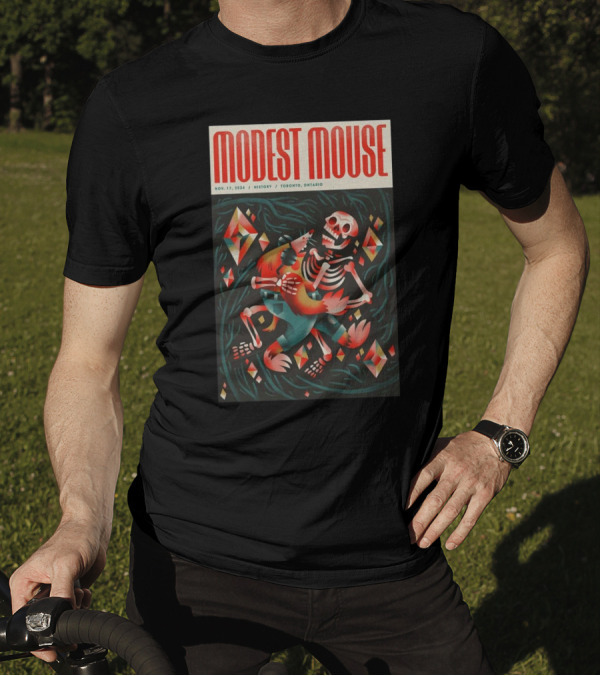 Modest Mouse Nov 17 2024 History Toronto Ontario Concert Poster Skeleton T-Shirt
