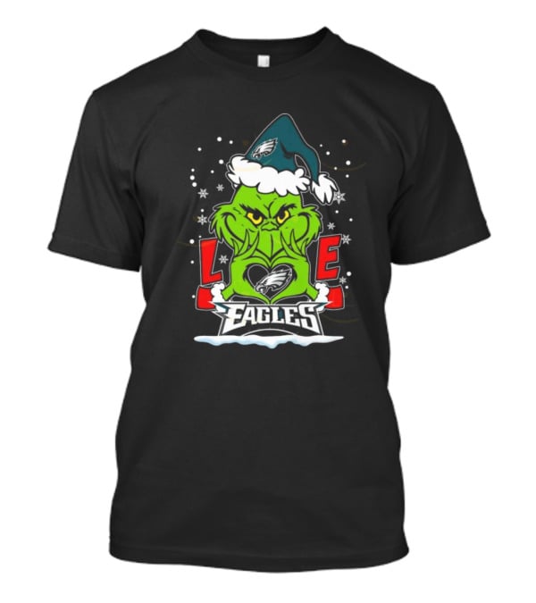 The Grinch Philadelphia Eagles Love Snowy Hat Stars T-Shirt