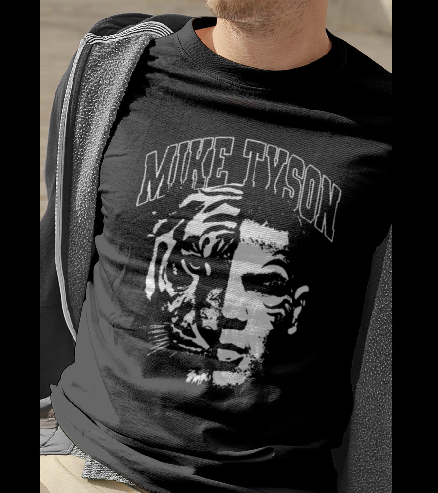 Mike Tyson Tiger Split Face T-Shirt