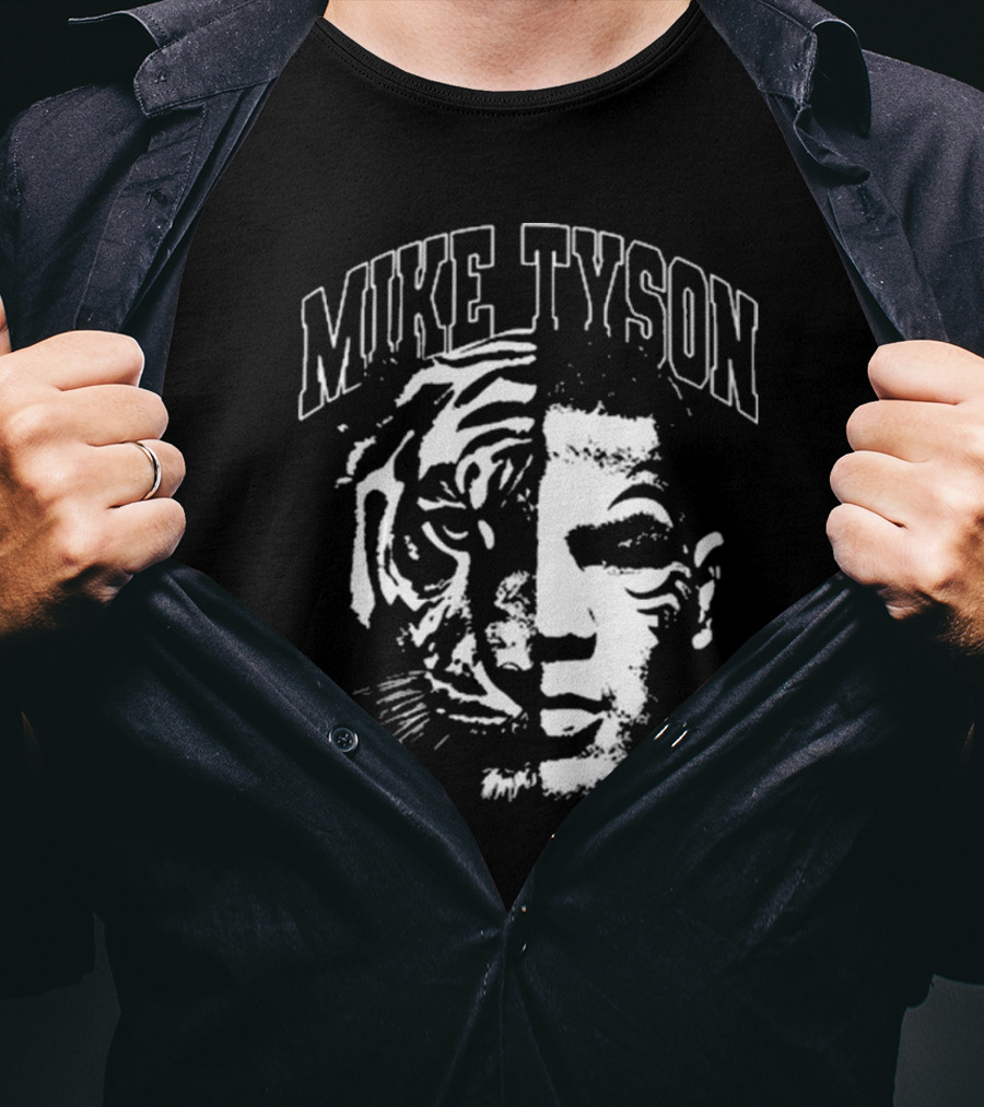 Mike Tyson Tiger Split Face T-Shirt