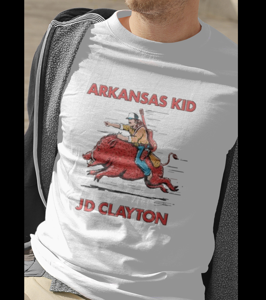 JD Clayton Arkansas Kid Riding Wild Hog Tour T-Shirt