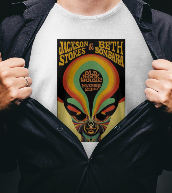 Jackson Stokes And Beth Bombara Old Rock House November 23rd Psychedelic Poster St Louis MO Tour T-Shirt