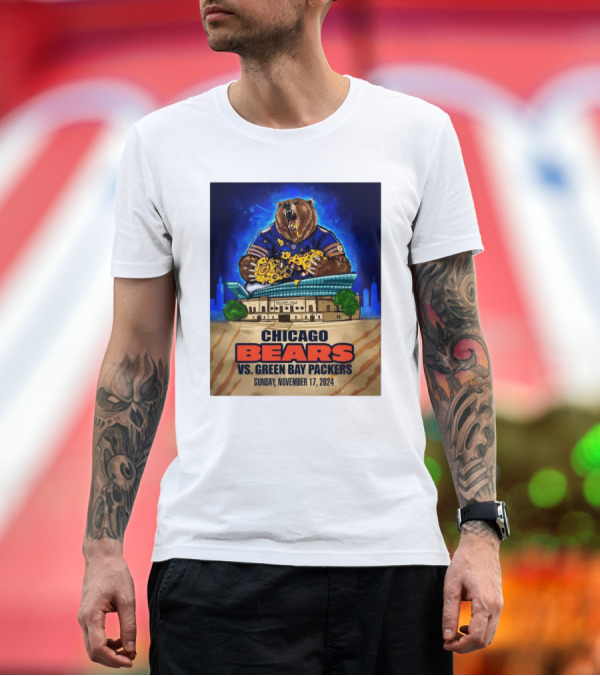 Premium T-Shirt: Chicago Bears Vs Green Bay Packers Soldier Field November 17 2024 Showdown T-Shirt Chicago Bears Vs Green Bay Packers Soldier Field November 17 2024 Showdown T-Shirt