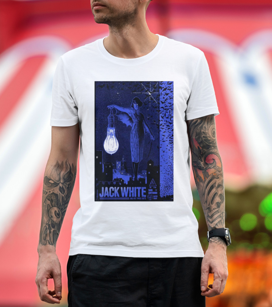 Jack White and His Three Bats San Antonio Paper Tiger November 15 T-Shirt