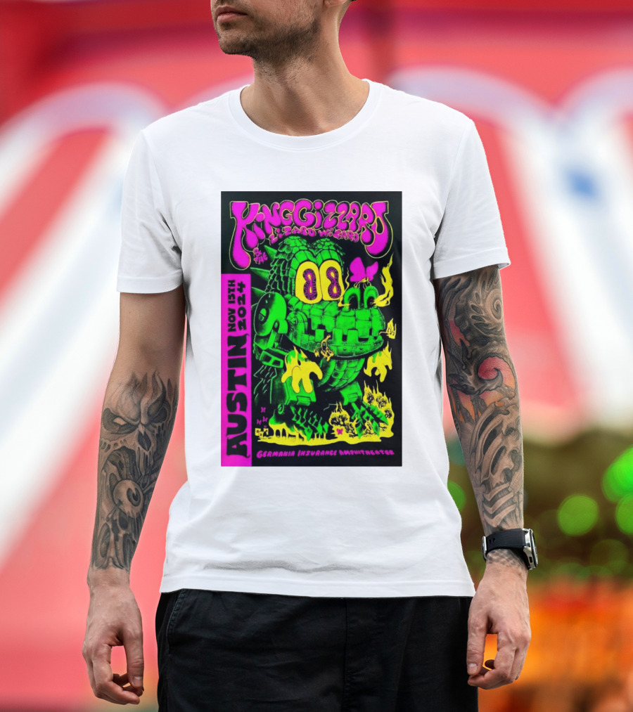 King Gizzard And The Lizard Wizard Germania Insurance Amphitheater Austin November 15 T-Shirt