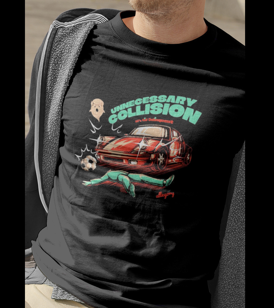 Unnecessary Collision Allegory 90’s Delinquent Soccer Crash T-Shirt