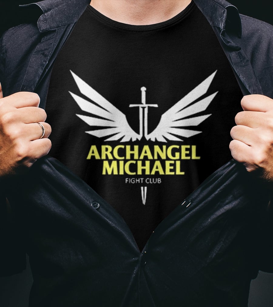 Archangel Michael Sword Wings Emblem Fight Club T-Shirt