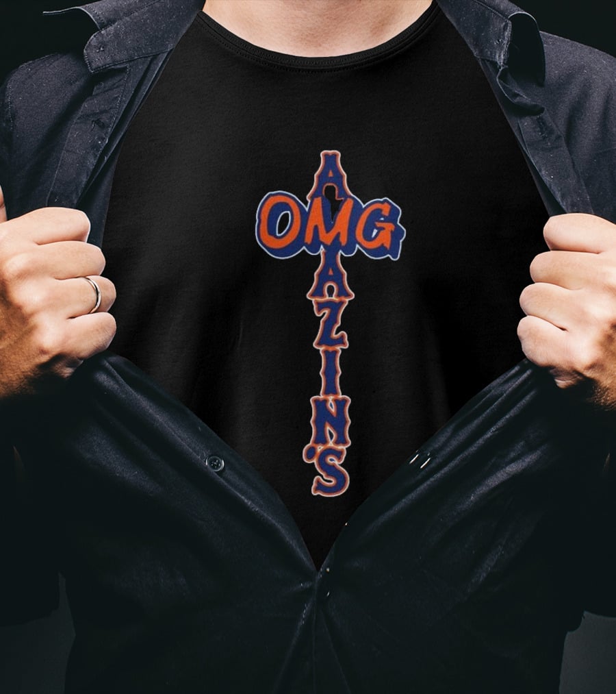Mets OMG Amazins Baseball Fan Gear T-Shirt
