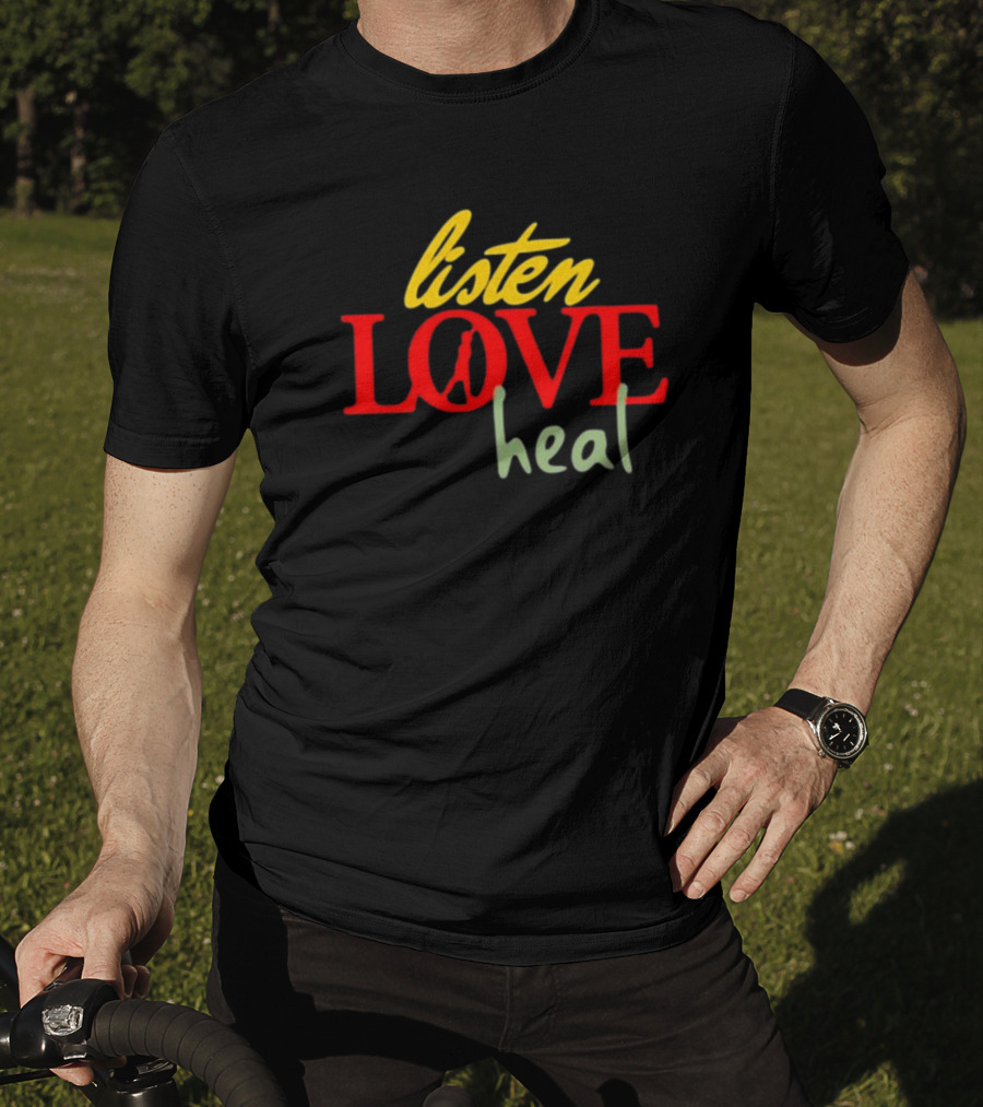 Devale Ellis Listen Love Heal New Peace Symbol In O T-Shirt