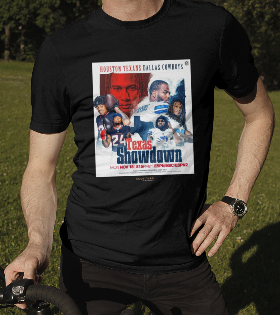 Houston Texans Dallas Cowboys Texas Showdown Mon Nov 18 815PM ET ESPN ABC ESPN2 T-Shirt