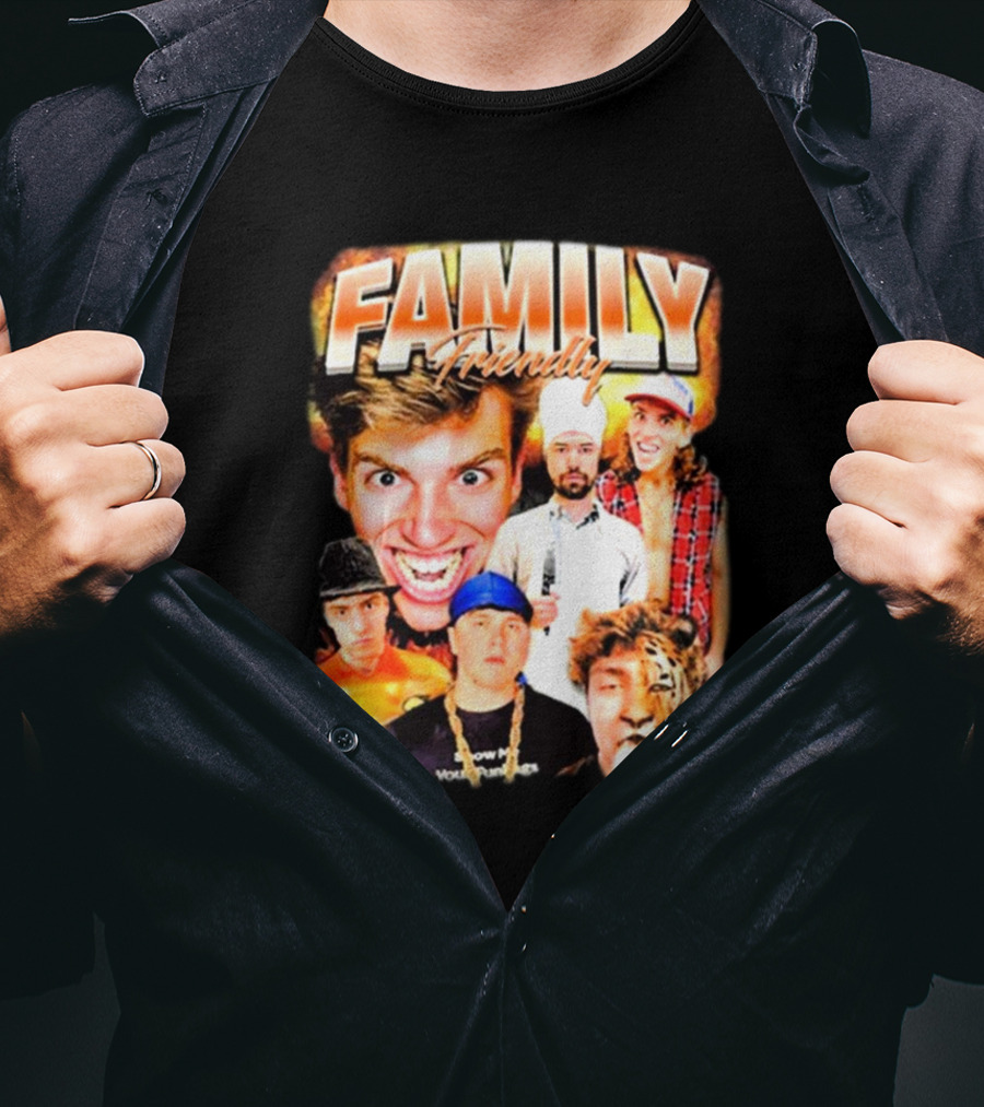 FAMILY Friendly YouTube Year One Photos Comedy Collage T-Shirt