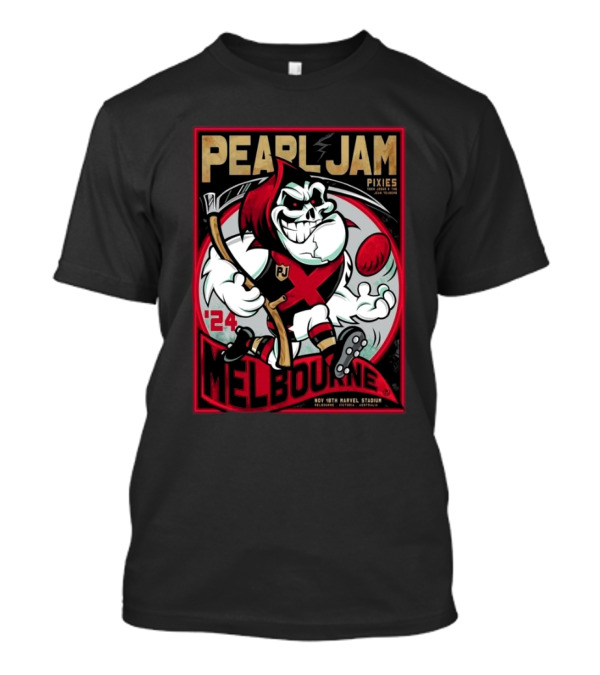 Pearl Jam Pixies Melbourne Marvel Stadium Nov 18th 2024 Event By Rhys Cooper T-Shirt