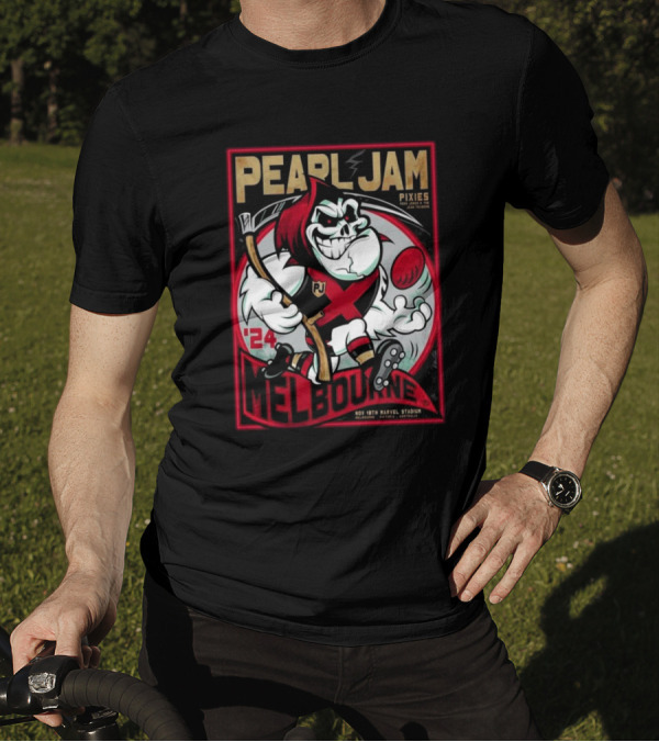 Pearl Jam Pixies Melbourne Marvel Stadium Nov 18th 2024 Event By Rhys Cooper T-Shirt
