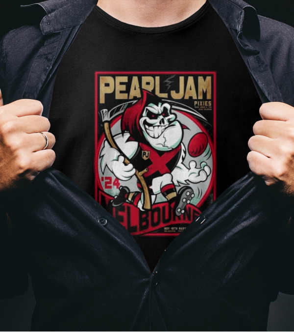 Pearl Jam Pixies Melbourne Marvel Stadium Nov 18th 2024 Event By Rhys Cooper T-Shirt