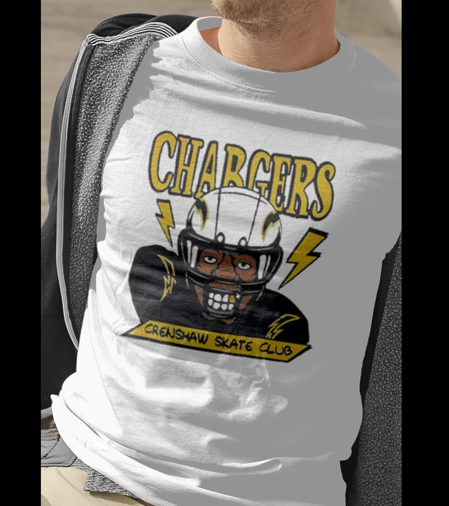 Los Angeles Chargers Crenshaw Skate Club Cartoon Collaboration T-Shirt