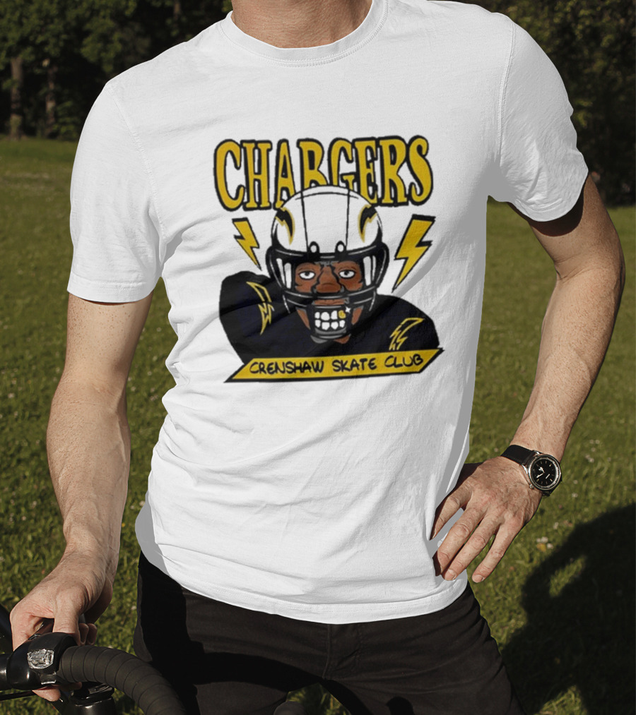 Los Angeles Chargers Crenshaw Skate Club Cartoon Collaboration T-Shirt