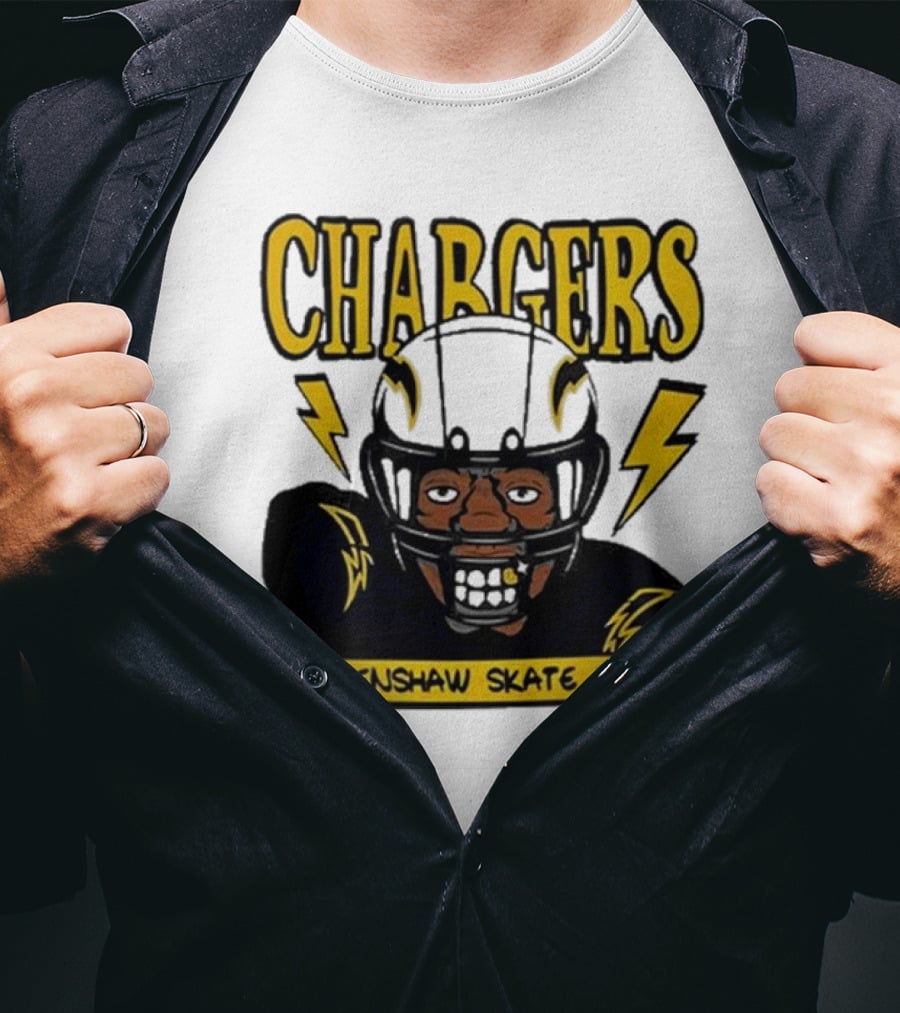 Los Angeles Chargers Crenshaw Skate Club Cartoon Collaboration T-Shirt