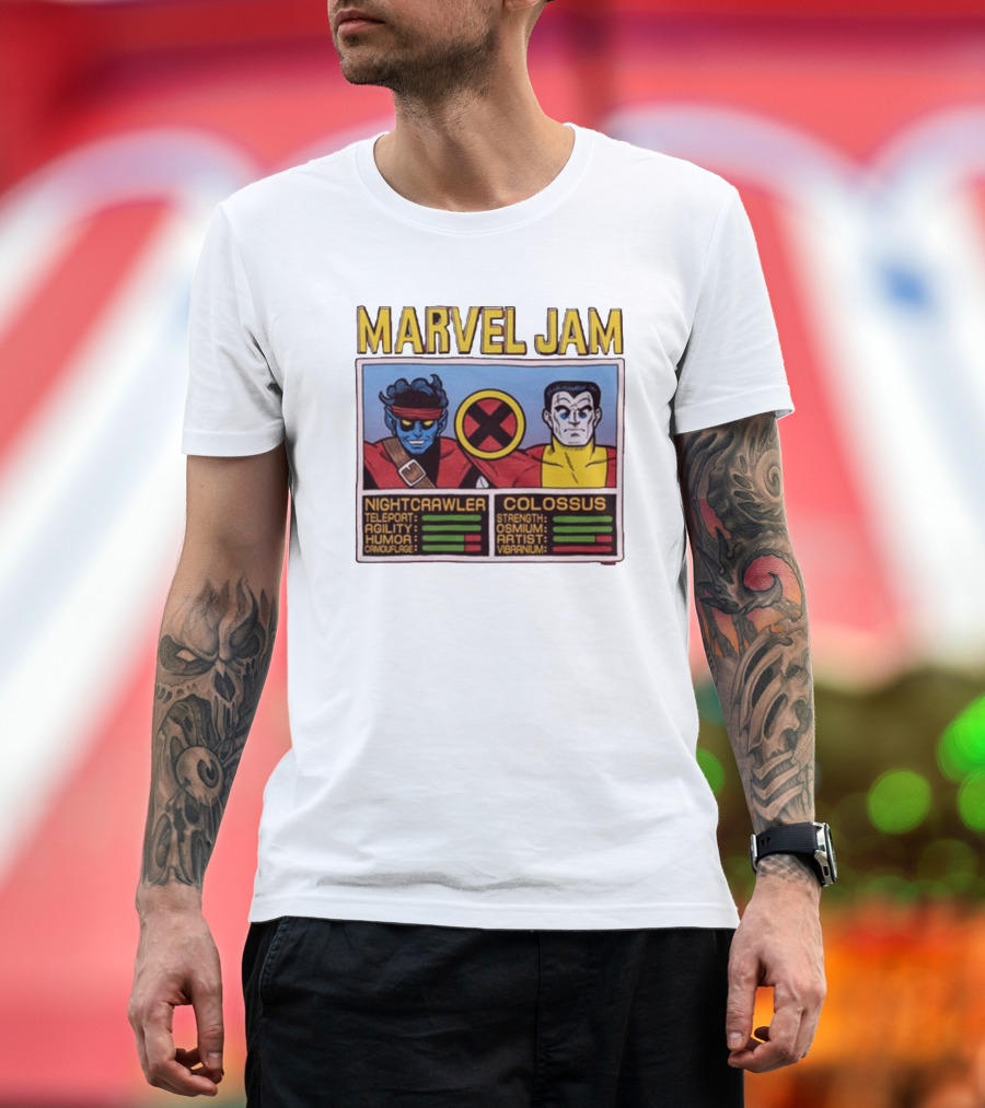 Marvel Jam Nightcrawler Colossus 2024 Strength Teleport Agility Humor Camouflage Osmium Artist Vibranium T-Shirt
