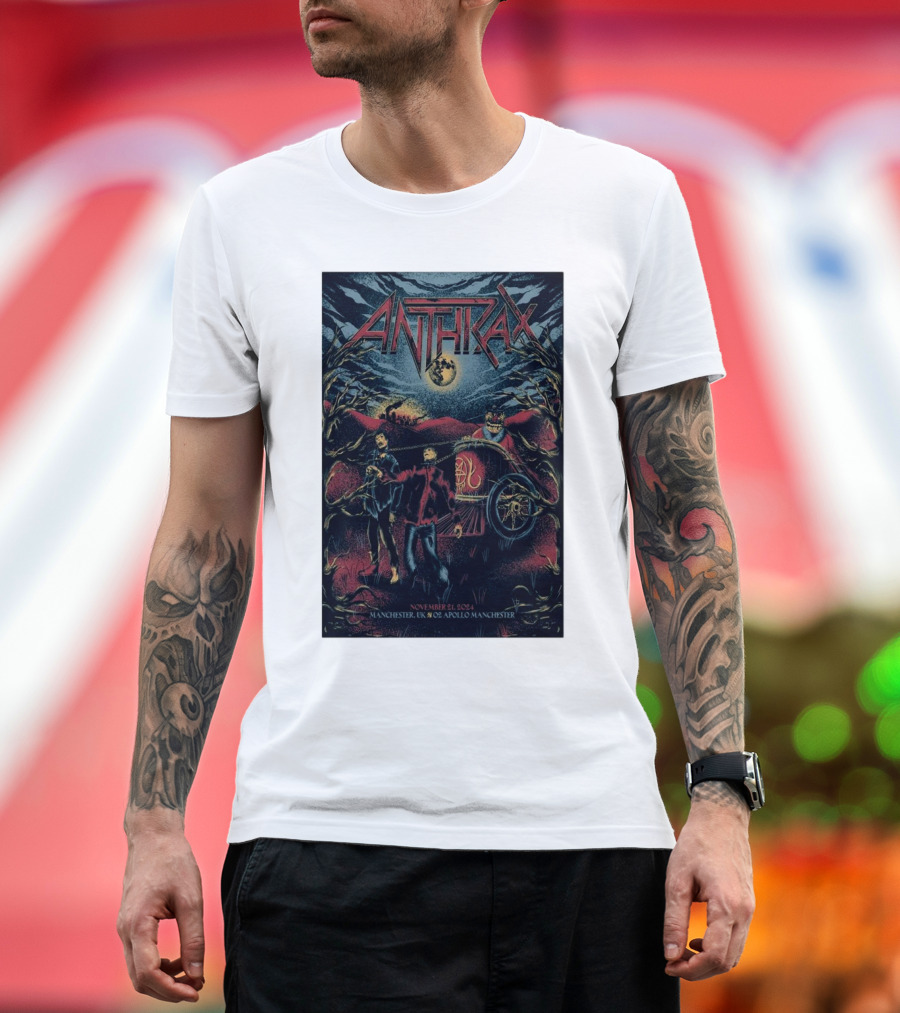 Anthrax November 21 2024 O2 Apollo Manchester UK Concert Tour T-Shirt