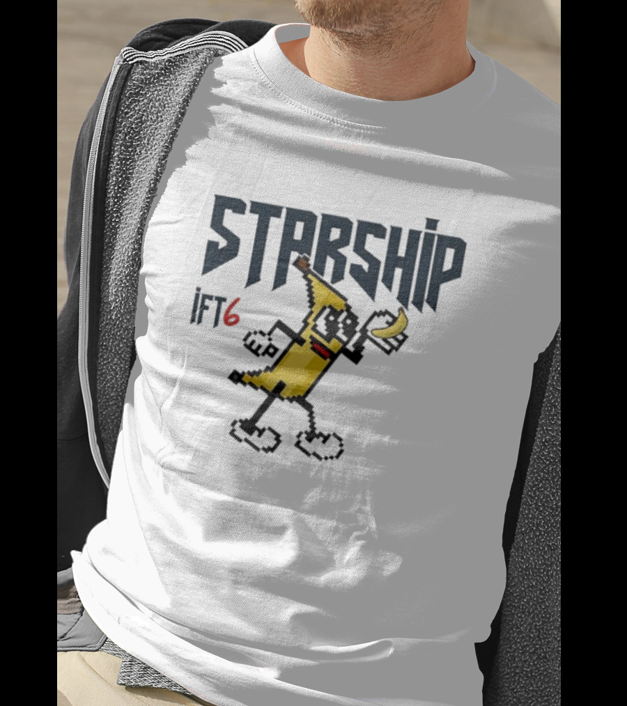 Starship IFT6 Banana Pixel Art Character T-Shirt