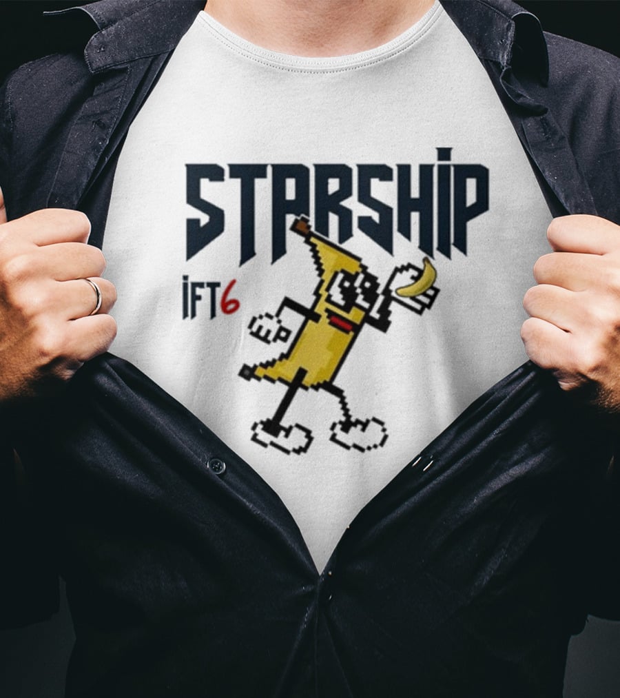 Starship IFT6 Banana Pixel Art Character T-Shirt