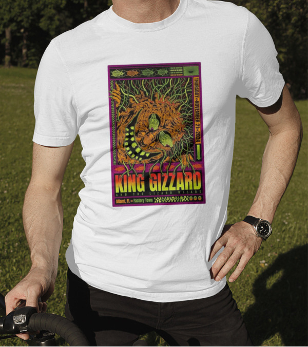 King Gizzard And The Lizard Wizard Miami FL November 21 2024 Factory Town T-Shirt
