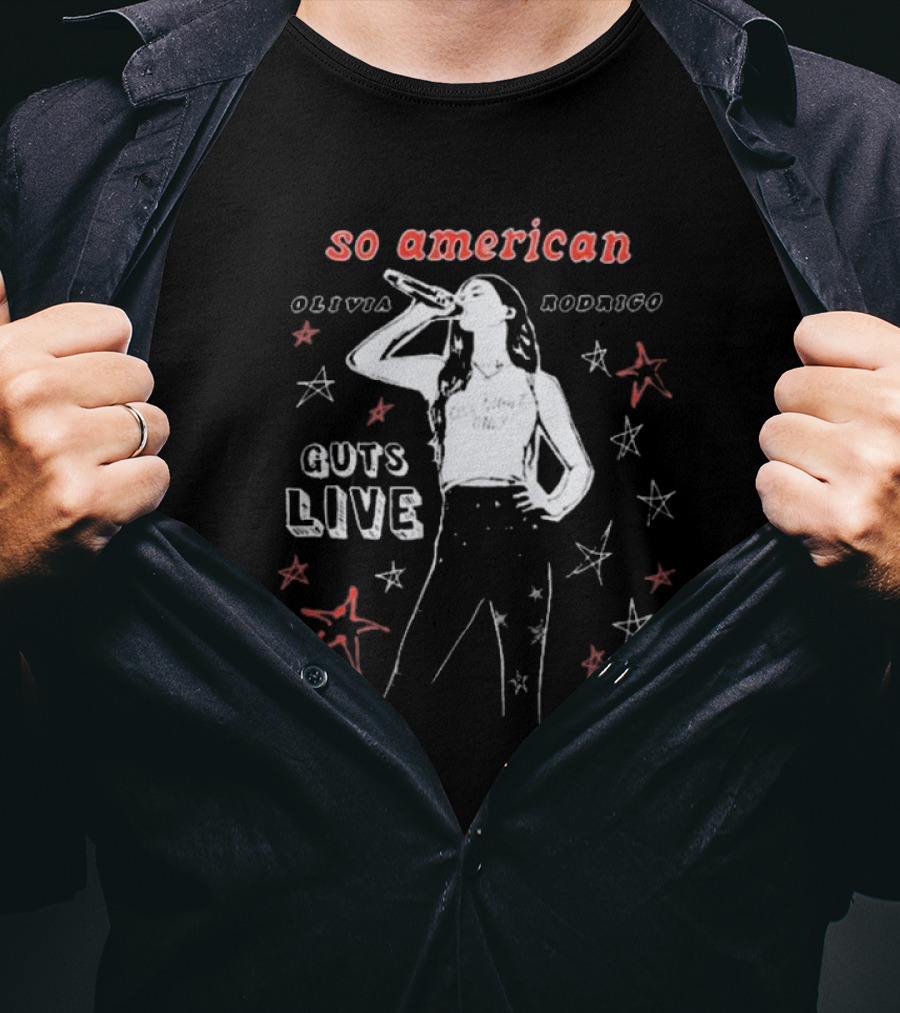 Olivia Rodrigo So American Guts Live Star Graphics T-Shirt