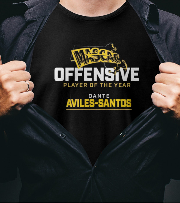 Mascac Offensive Player Of The Year Dante Aviles-Santos UMass Dartmouth Player Recognition T-Shirt