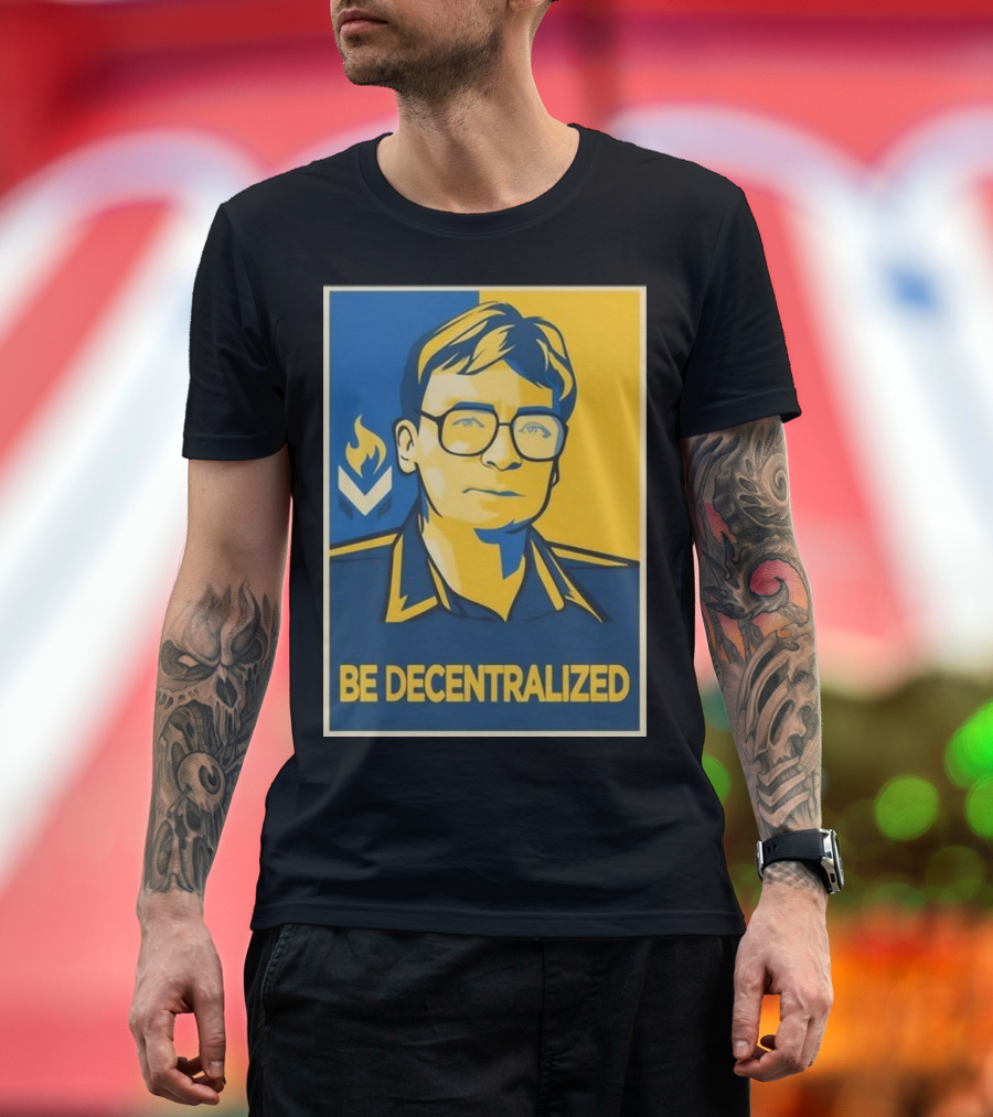 Be Decentralized Mises Hoppe Retro Paint Inspiration T-Shirt