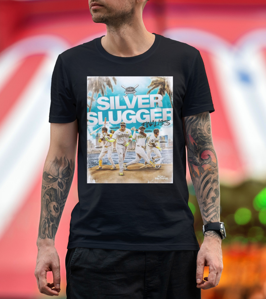 San Diego Padres Arraez Machado Profar Merrill MLB 2024 Silver Slugger Finalists T-Shirt