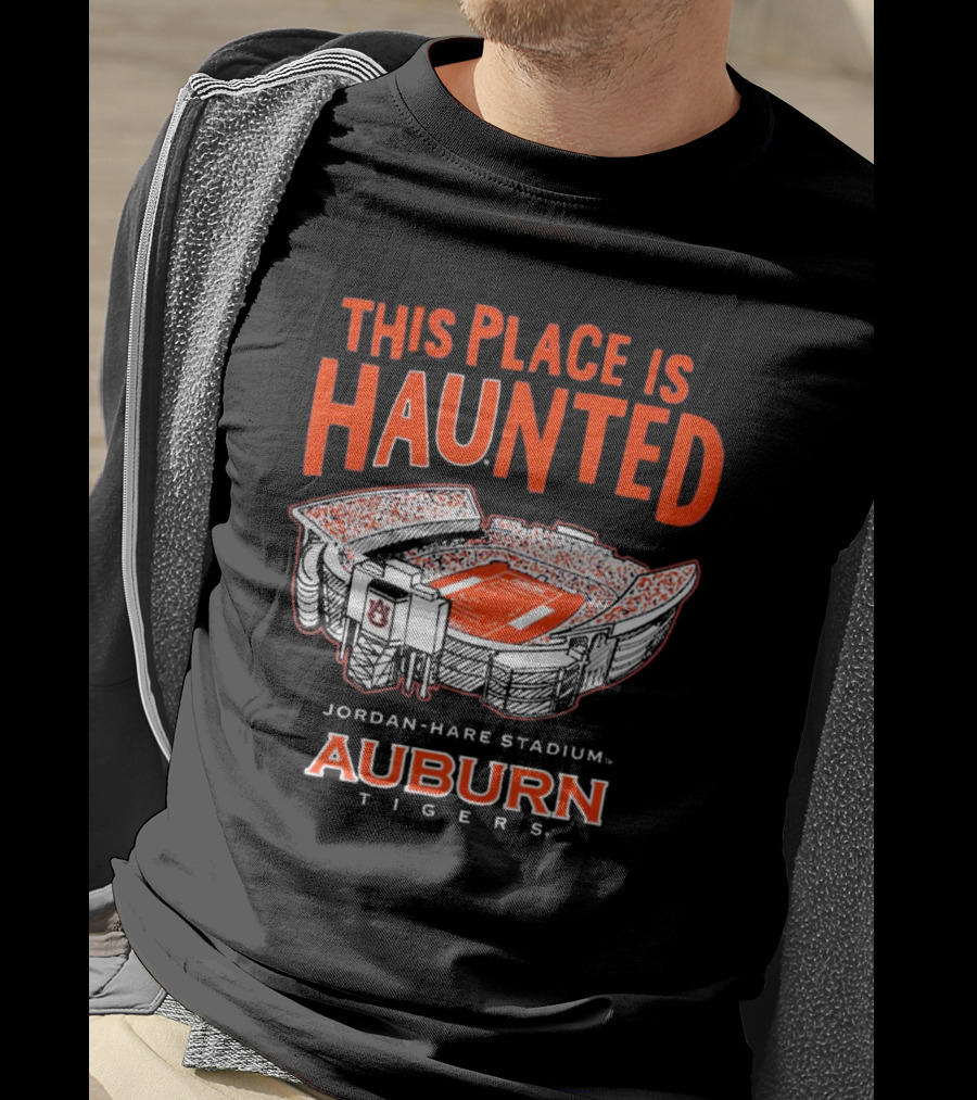 Auburn Tigers This Place Is Haunted Jordan-Hare Stadium Football T-Shirt