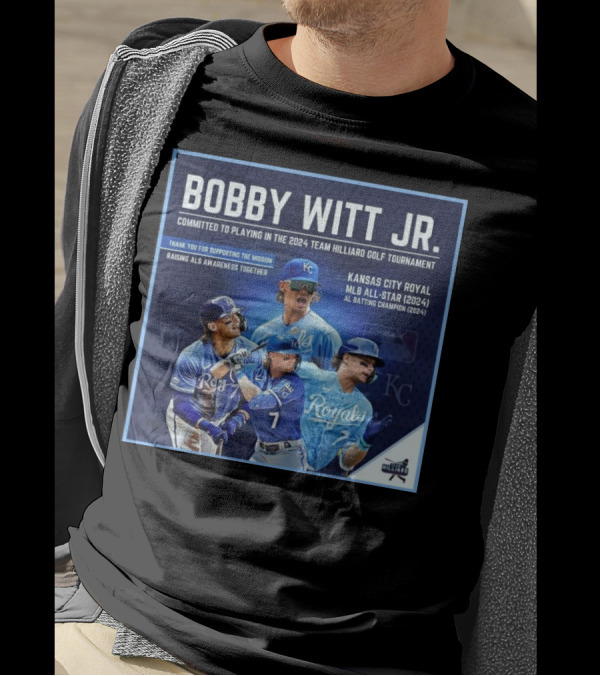 Bobby Witt Jr. Kansas City Royal MLB All-Star 2024 Team Hilliard Golf Tournament ALS Awareness T-Shirt
