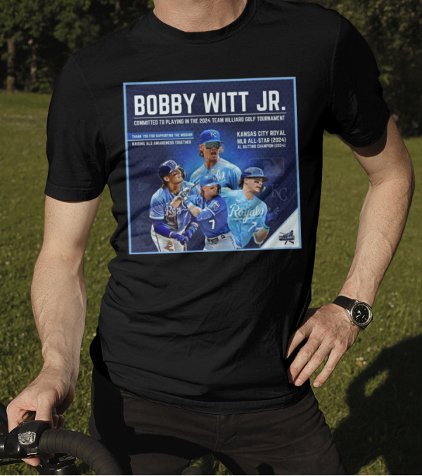 Bobby Witt Jr. Kansas City Royal MLB All-Star 2024 Team Hilliard Golf Tournament ALS Awareness T-Shirt