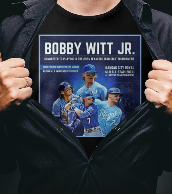 Bobby Witt Jr. Kansas City Royal MLB All-Star 2024 Team Hilliard Golf Tournament ALS Awareness T-Shirt