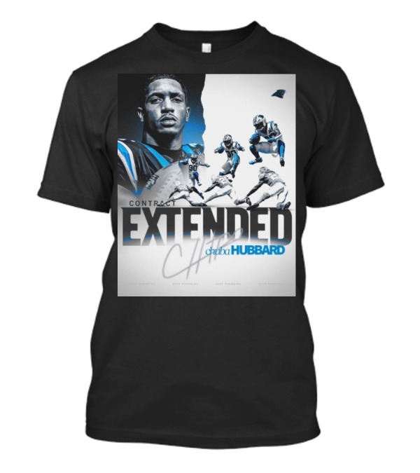 Carolina Panthers Contract Extended Chuba Hubbard Action Pose Signature T-Shirt