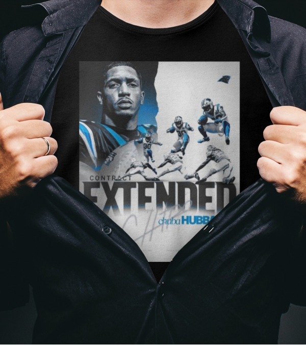 Carolina Panthers Contract Extended Chuba Hubbard Action Pose Signature T-Shirt