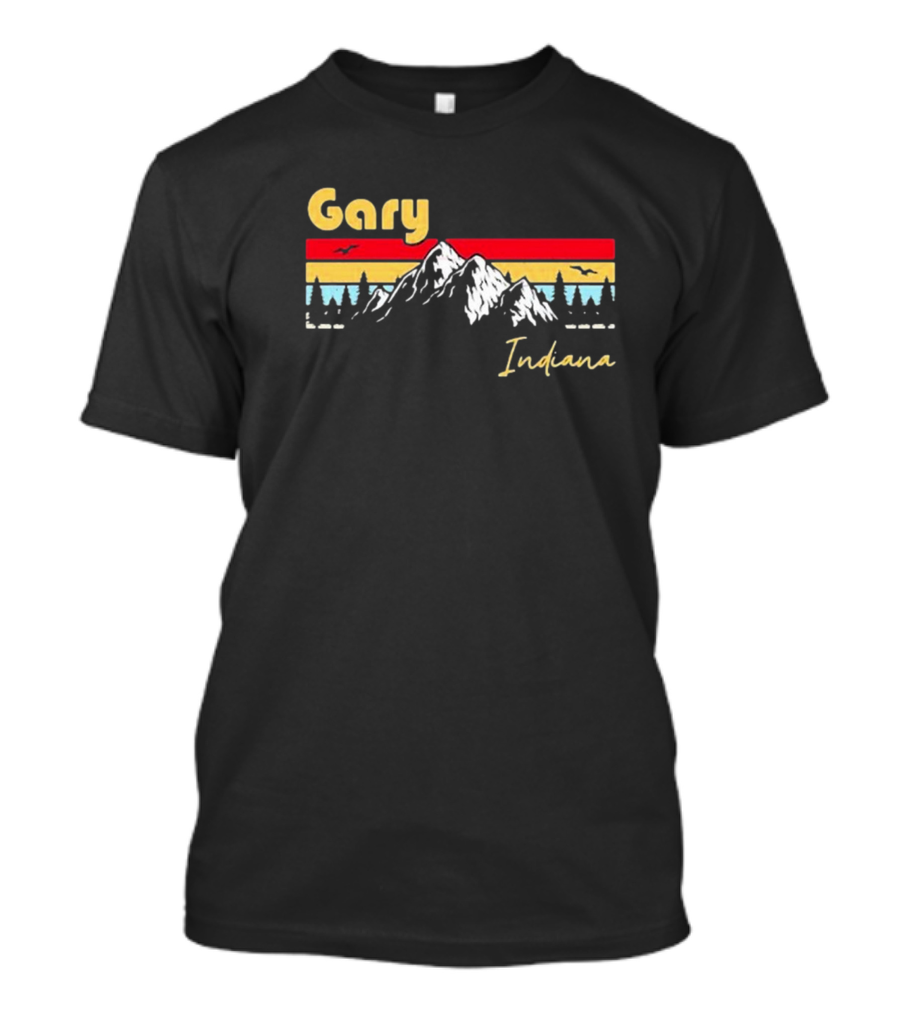 Joseph Spooky Pete Gary Indiana Retro Hometown Roots Mountain Sunset T-Shirt