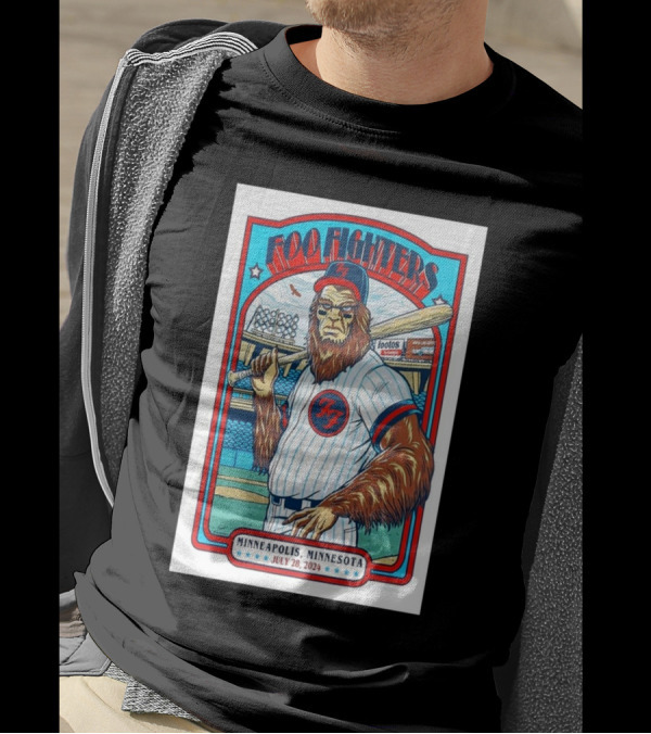 Foo Fighters July 28 2024 Target Field Minneapolis MN Baseball Themed Event T-Shirt