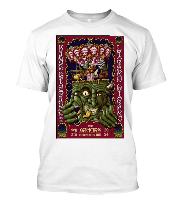 King Gizzard And The Lizard Wizard Sep 3rd 2024 The Armory Minneapolis MN Psychedelic Monster T-Shirt